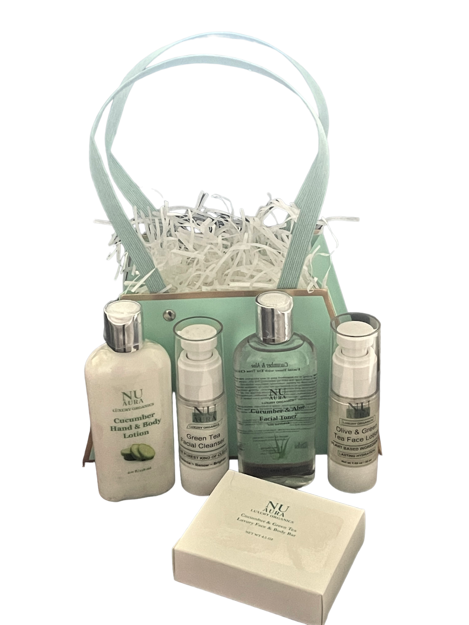 Nu Aura Skincare Green Tea & Cucumber Gift Set, 5 Piece image 0